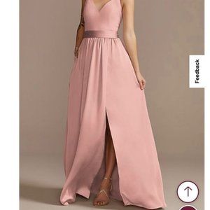 David's Bridal Desert Coral Double Strap Bridemaid's Dress Size 16